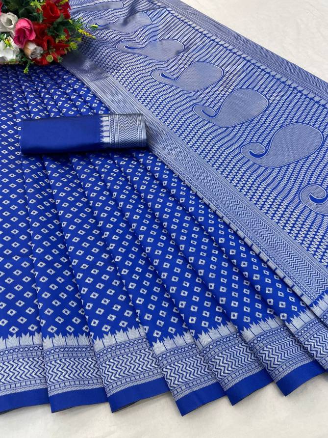 Kiran By Aab Blue Soft Lichi Silk Saree Wholesale Price In Surat